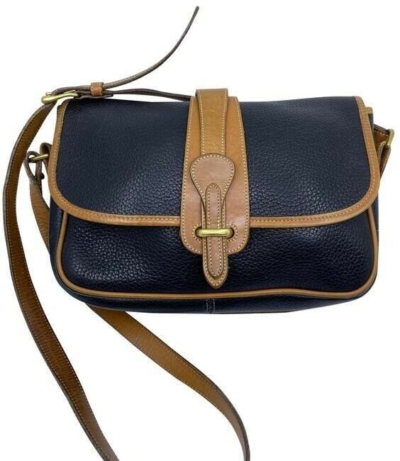Dooney and Bourke vintage black tan leather cross body bag