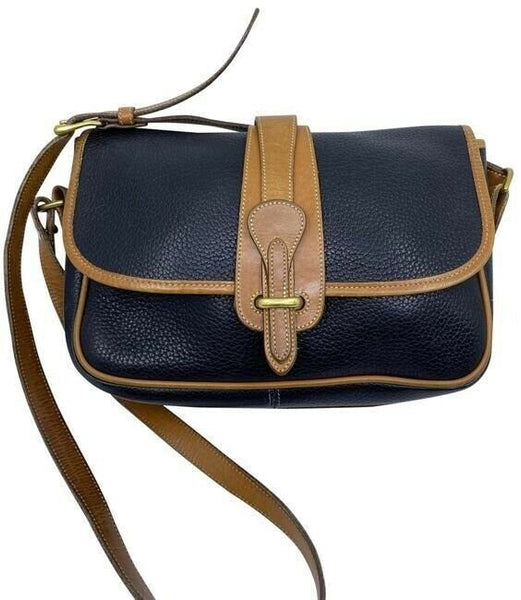 Dooney and Bourke vintage black tan leather cross body bag