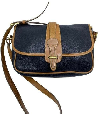 Dooney and Bourke vintage black tan leather cross body bag