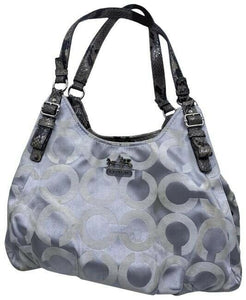 Coach Edie C All Over Gray Fabric Shoulder Bag