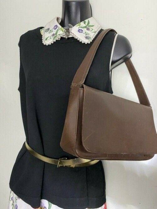 coach vintage brown leather shoulder bag