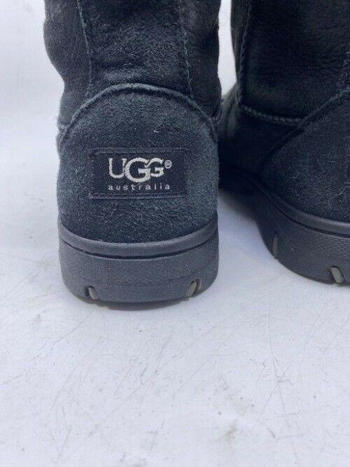 Ugg Australia Black Rugged Soled Suede Bootsbooties Size Us