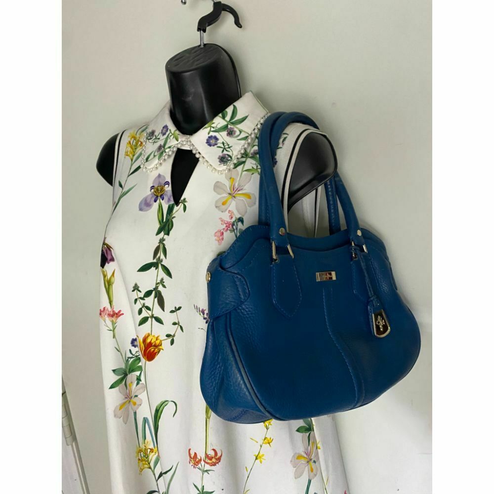 COLE HAAN Blue Large Leather Tote/ Shoulder Bag
