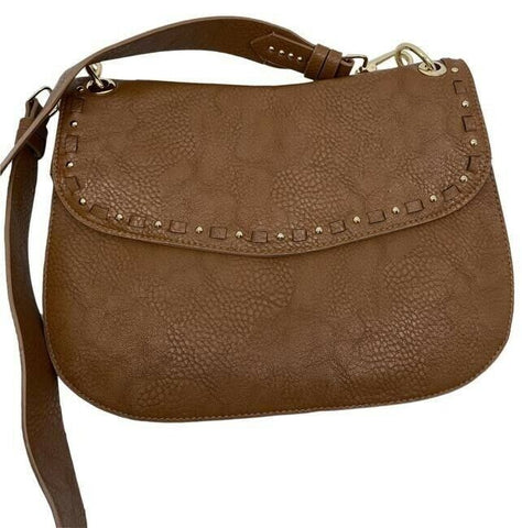 steve madden brown leather cross body bag