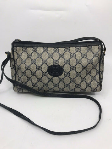GUCCI Vintage Navy  Shoulder Bag All Over Signature