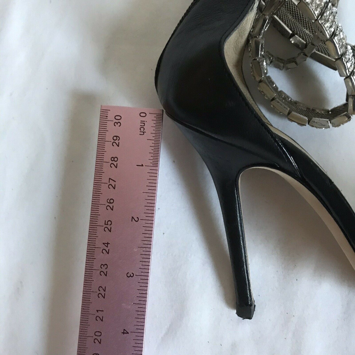 $1,200 JIMMY CHOO Triple Jewel Strap High Heels Sz 38