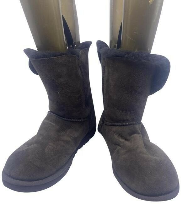 Ugg Australia Brown Wood Button Mid Height Bootsbooties Size Us