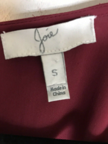 Joie  Burgundy Silk Dress Size Small