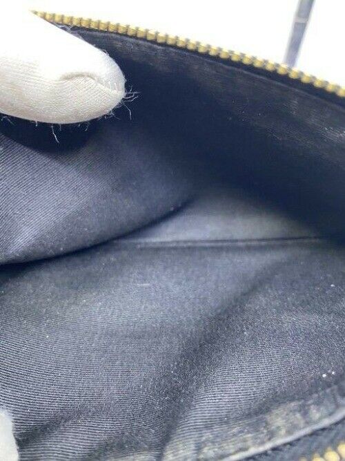 coach double zip like black wristlet