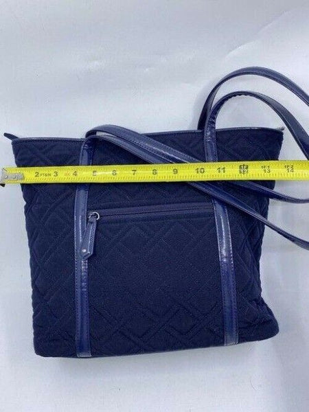 Vera Bradley Large Quilted Navy Blue Shoulder Bag
