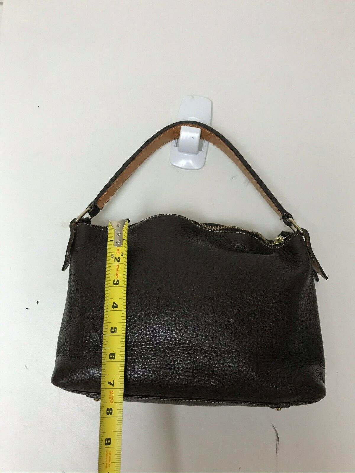 Dooney & Bourkek Brown Medium Leather Canvas Tote