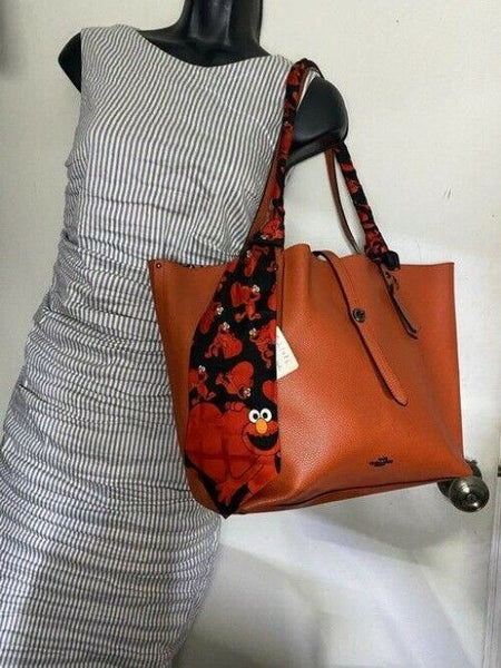coach tote w bag tote w detachable specialty orange leather shoulder bag