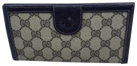 Gucci Brown Long Vintage Canvas Wallet