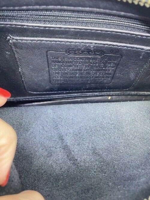 coach vintage small black leather shoulder bag