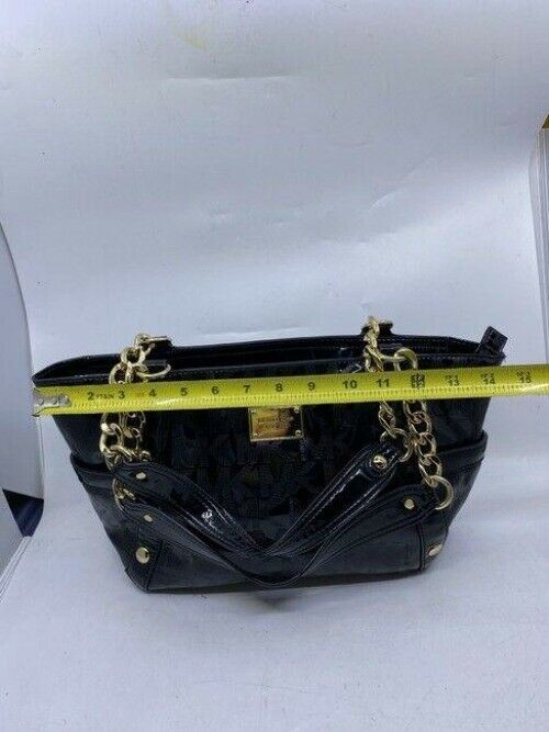 michael kors bag black patent leather tote