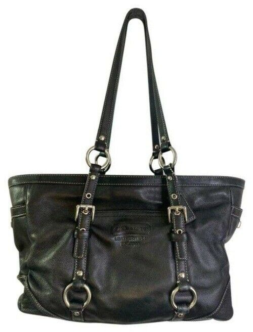 COACH Large Black Leather Shoulder Bag