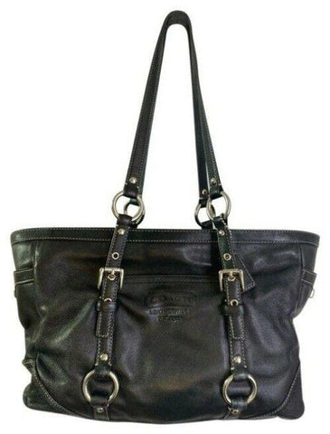 COACH Large Black Leather Shoulder Bag