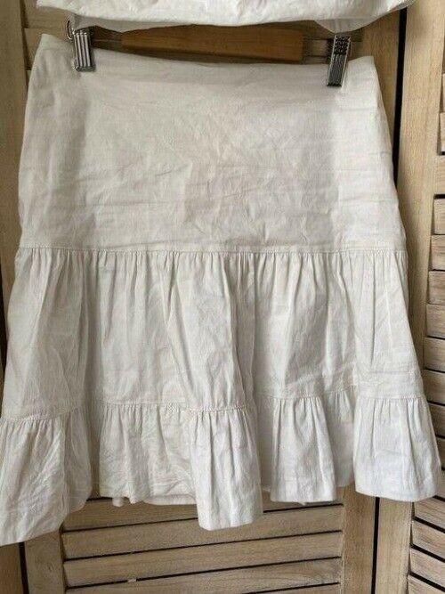 Nicole Miller white floral linen skirt and set msrp blouse