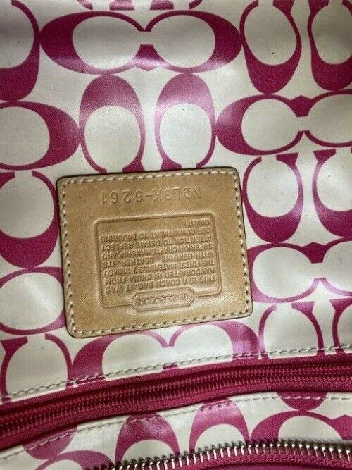 coach large pink nylon shoulder bag