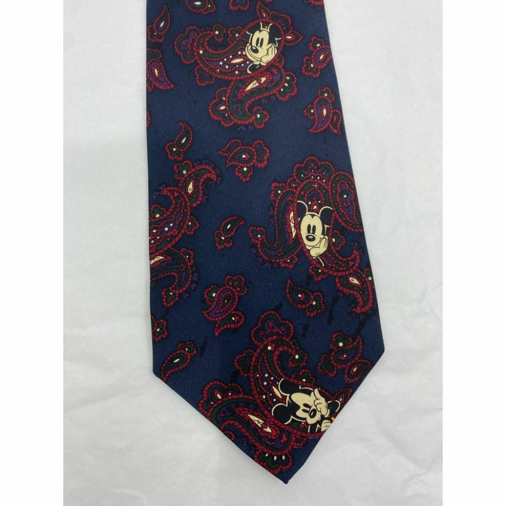 New! MICKEY MOUSE Disney Neck Tie Blue Black Red 100% Silk Handmade