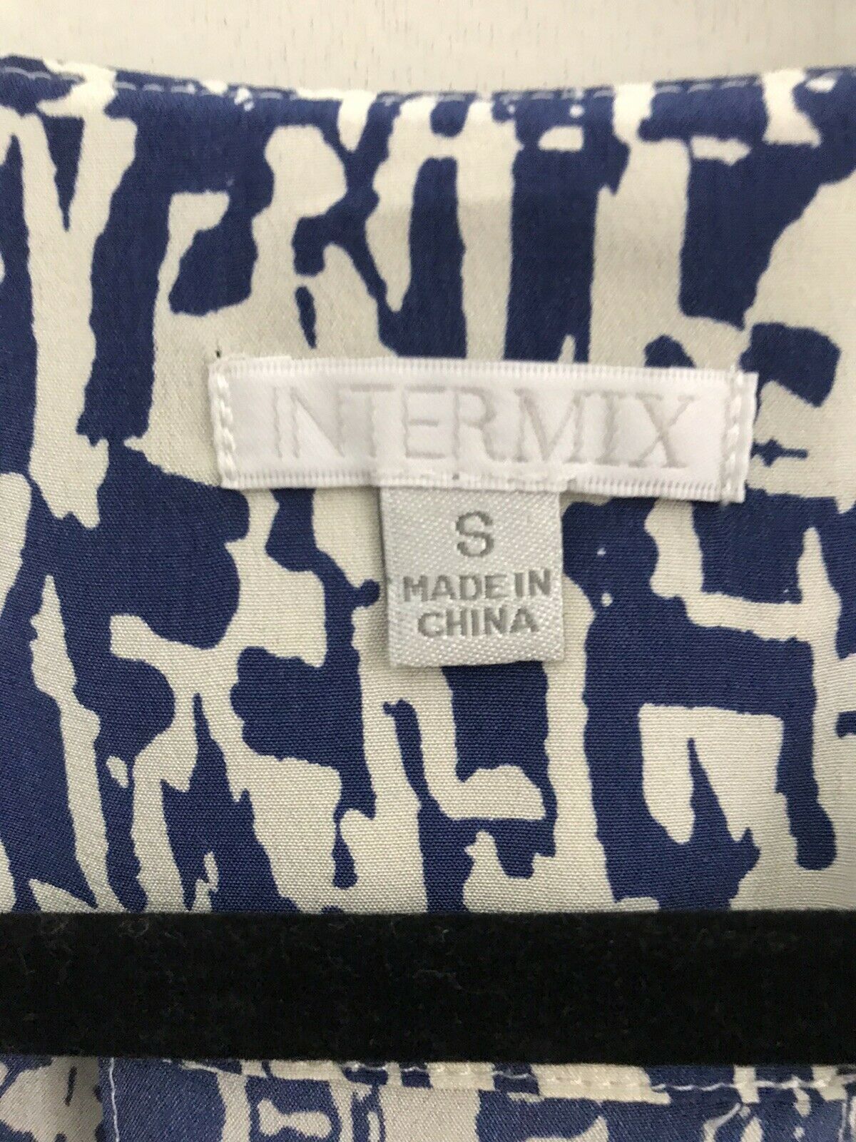 Intermix White And Blue Printed Dress Small