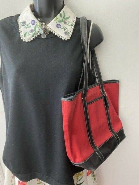 coach large red black nylon shoulder bag