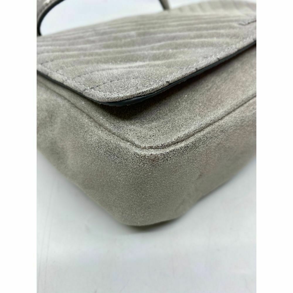 Karl Lagerfeld Gray Silver Leather Shoulder Bag
