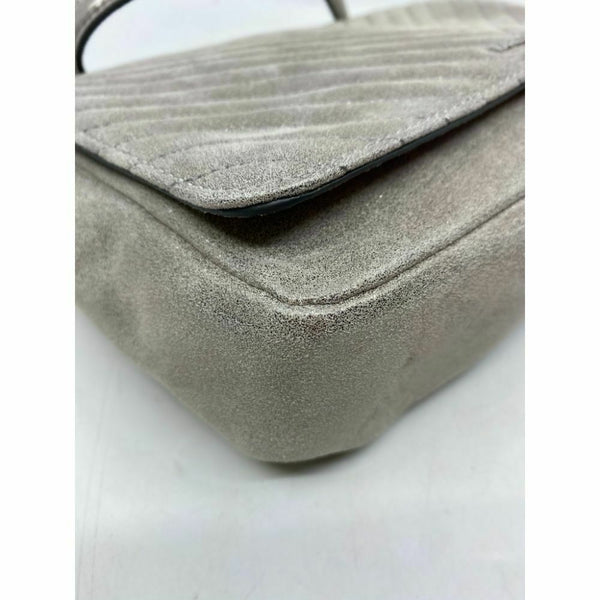 Karl Lagerfeld Gray Silver Leather Shoulder Bag