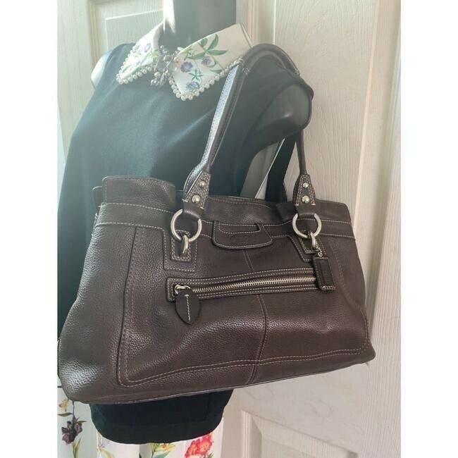COACH Large Brown Leather Shoulder Bag