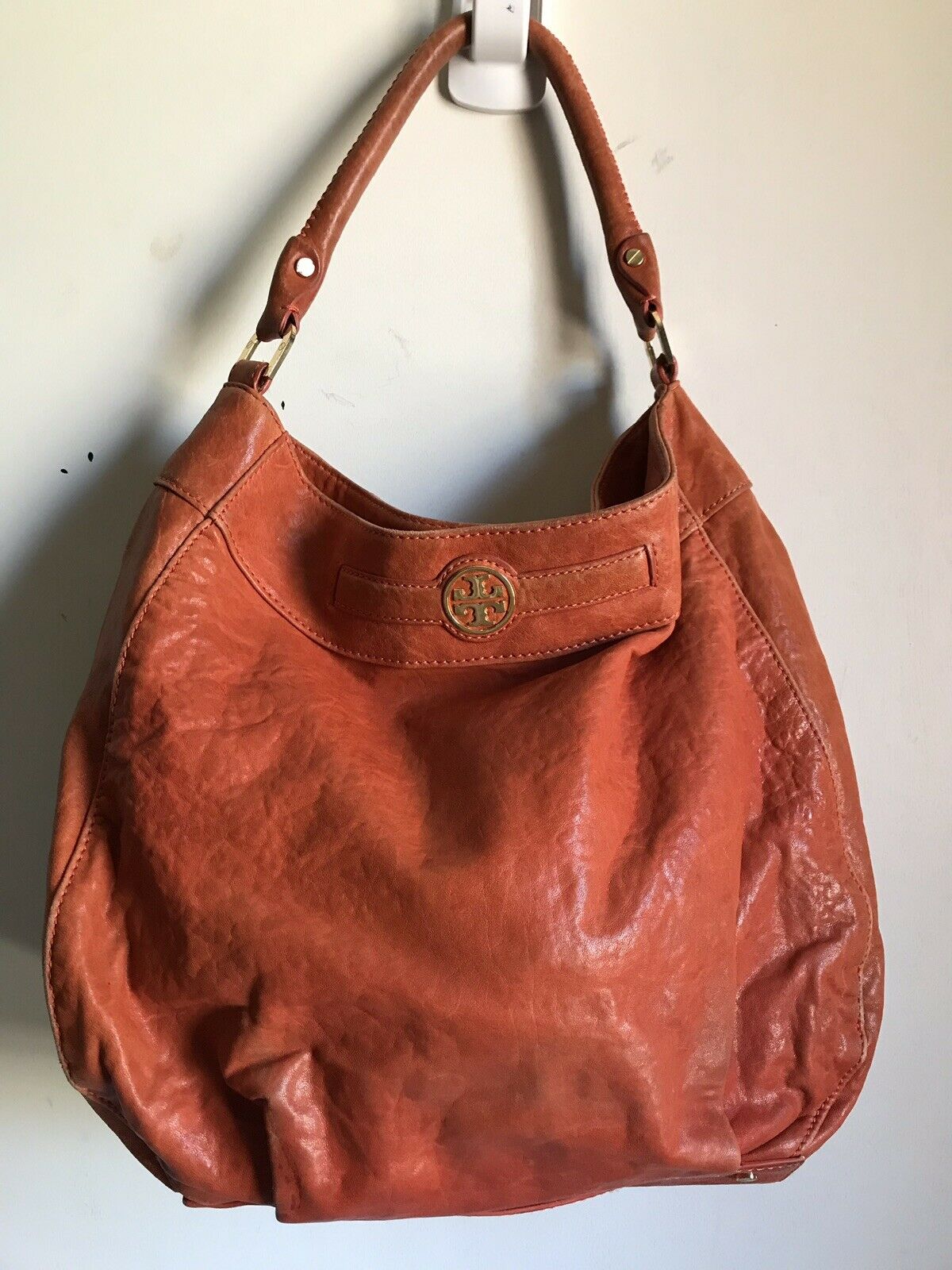 TORY BURCH Orange/Brown Leather Hobo bag