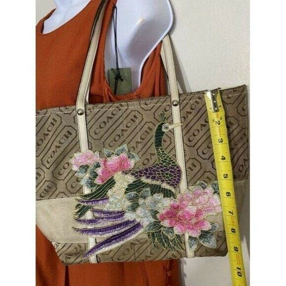 coach w customized by me w applique tan beige jacq