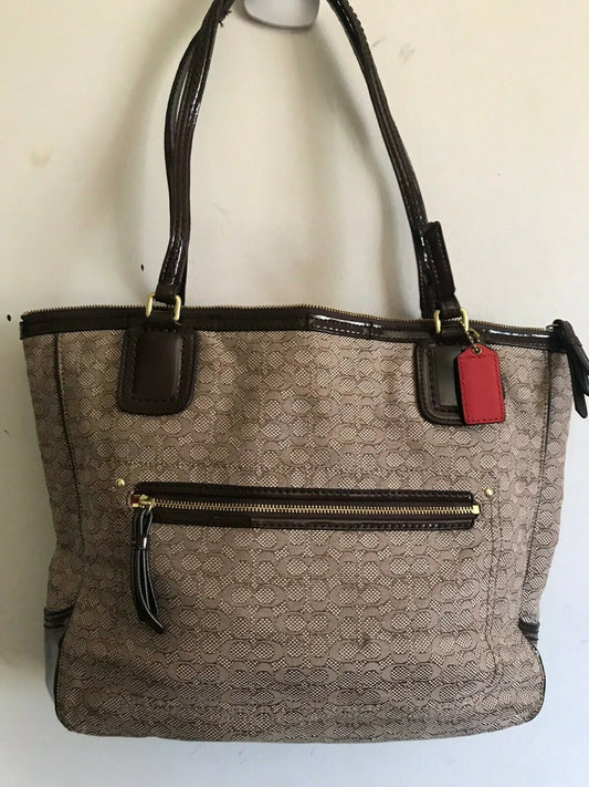 COACH Medium Interwoven Jacquard Bag - Tan
