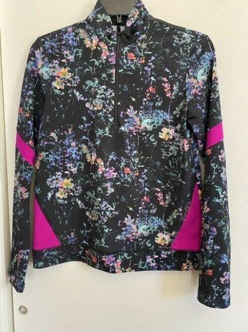 nicole miller black teal new ls rashguard msrp activewear