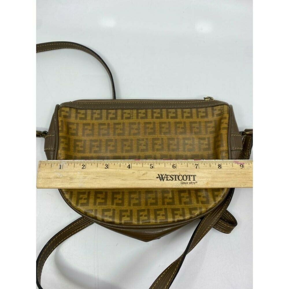 Fendi Brown Vintage All Over Logo Crossbody Bag
