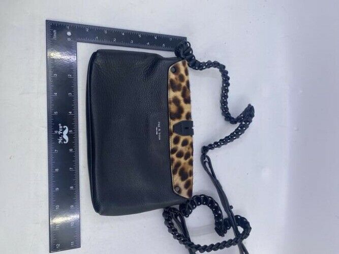 Rag And Bone Mini Enfield Genuine Calf Hair Leapord Leather Cross Body Bag