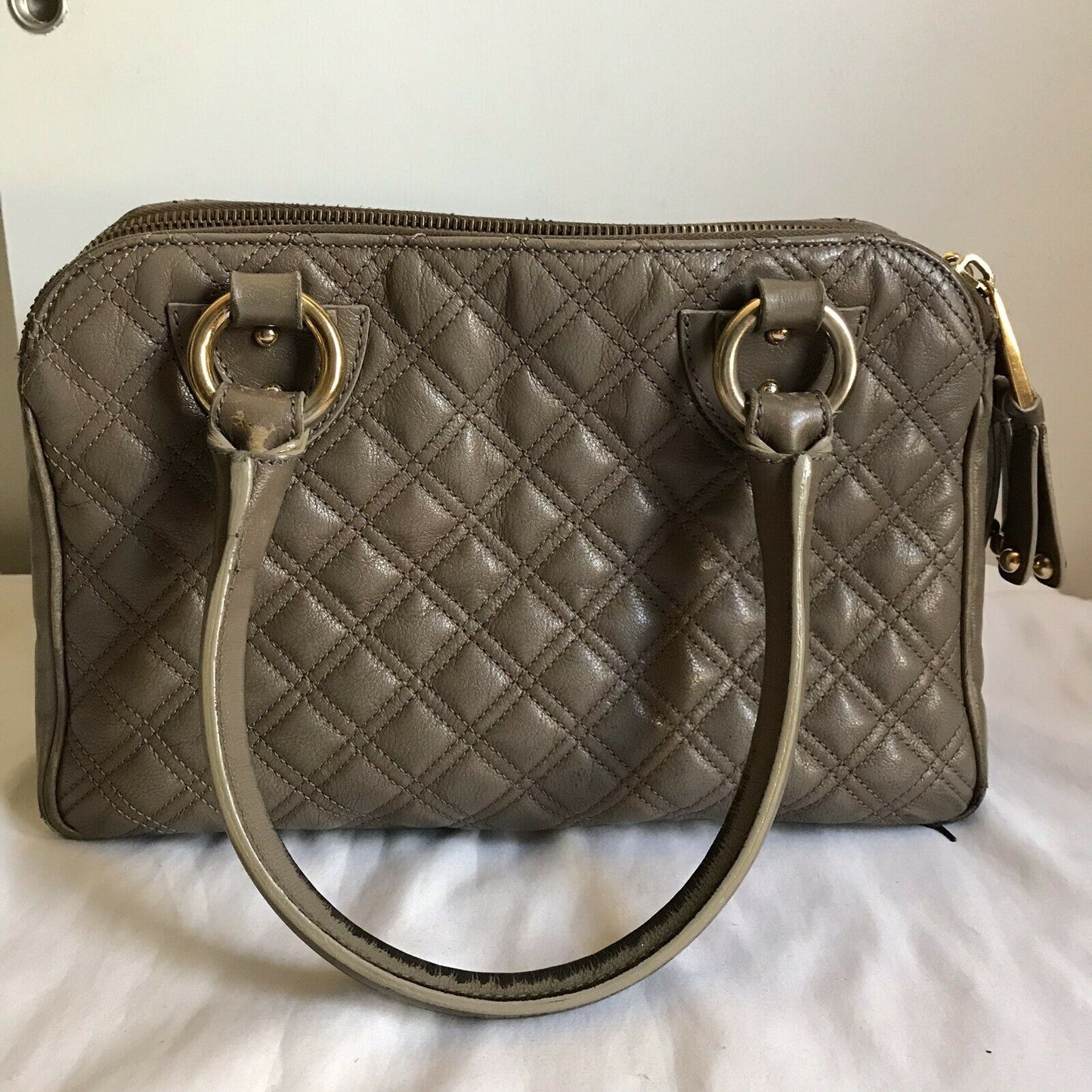 MARC JACOBS brown Leather Quilted Handbag