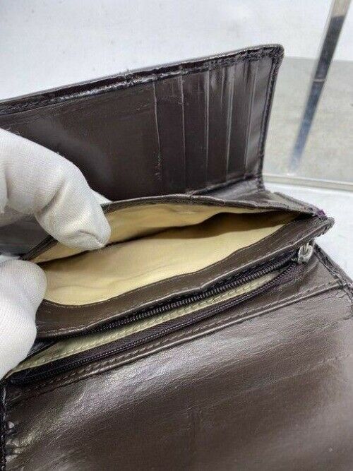 coach burgundy w pattent leather change compartment wallet