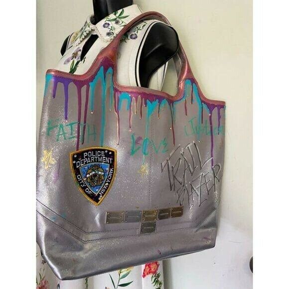 Botkier Leather Handbag Customized W Graffiti