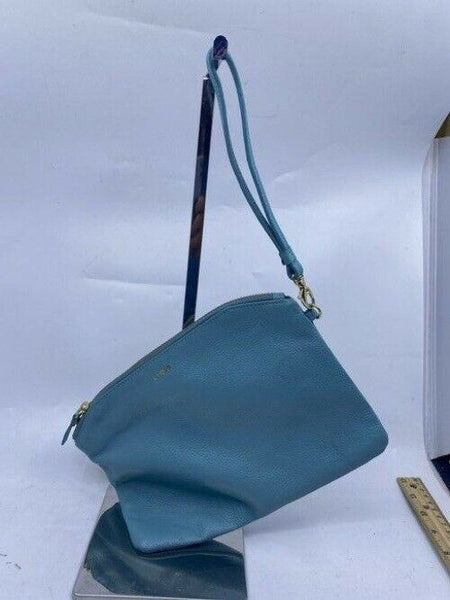 Lodis Large Soft Blue Leather Clutch