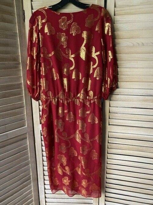 nicole miller red gold msrp long casual maxi dress