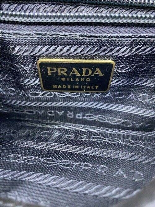 Prada black suede leather cross body bag