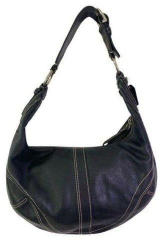 Coach Large Black Leather Hobo Bag