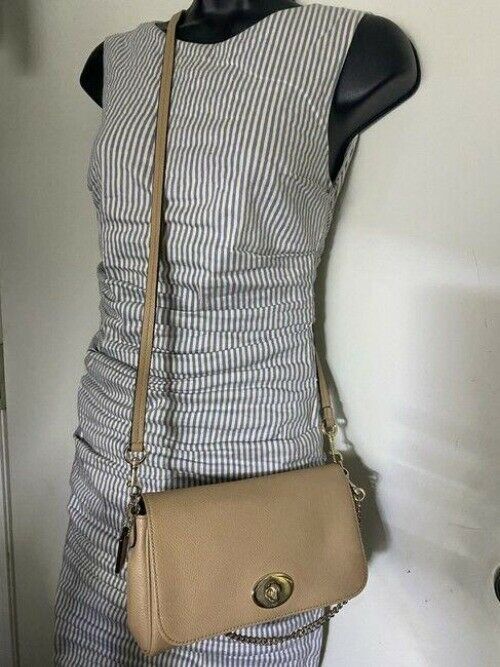 Coach Small Msrp Tan Leather Cross Body Bag