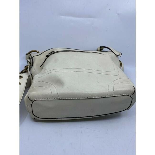 coach medium w adjustable strap white leather cross body bag
