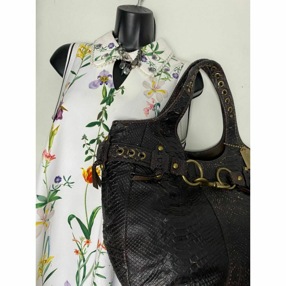 COACH Animal Embossed Leather Brown Shoulder Bag Amazing!