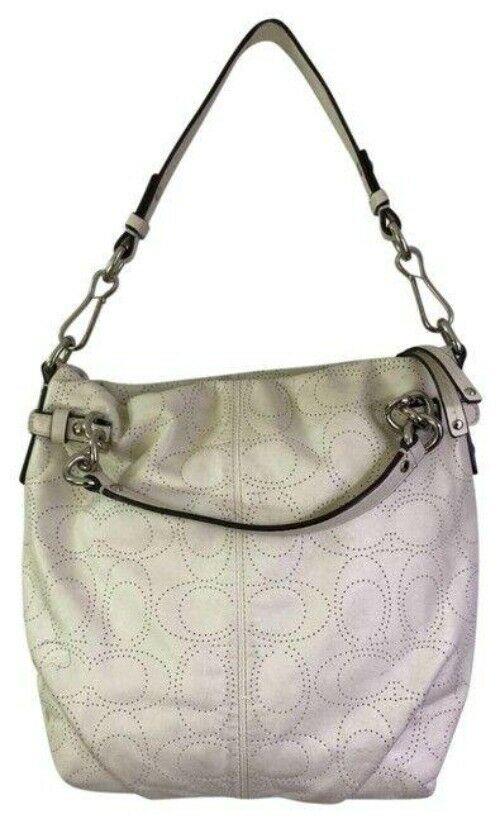 Coach Large White Leather Hobo Bag