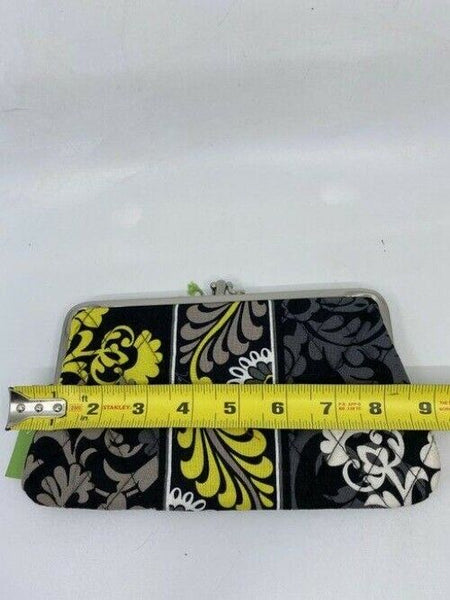 vera bradley black white yellow quilted fabric cosmetic bag