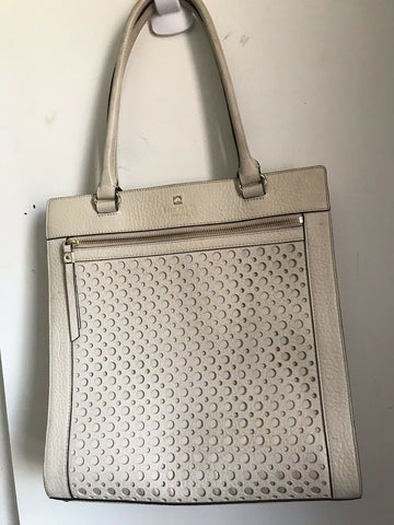 KATE SPADE Beige Laser Cut Design Handbag