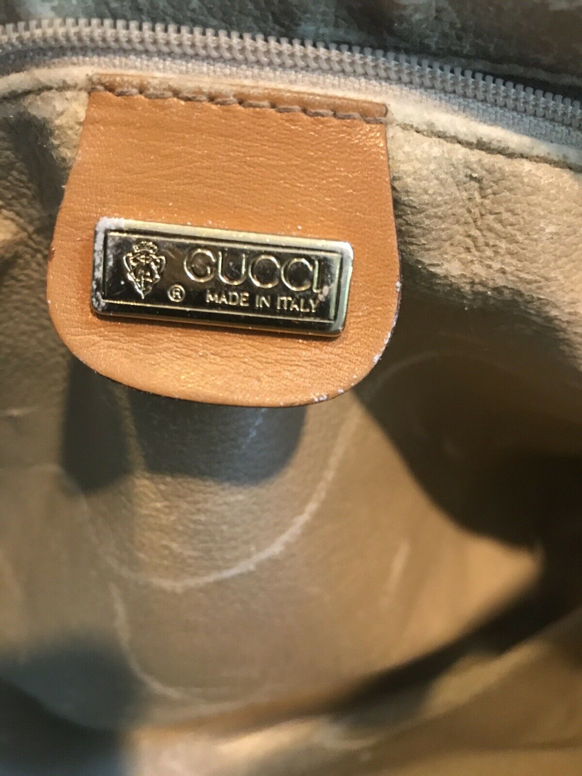 GUCCI Vintage Boston Bag Brown Coated Canvas