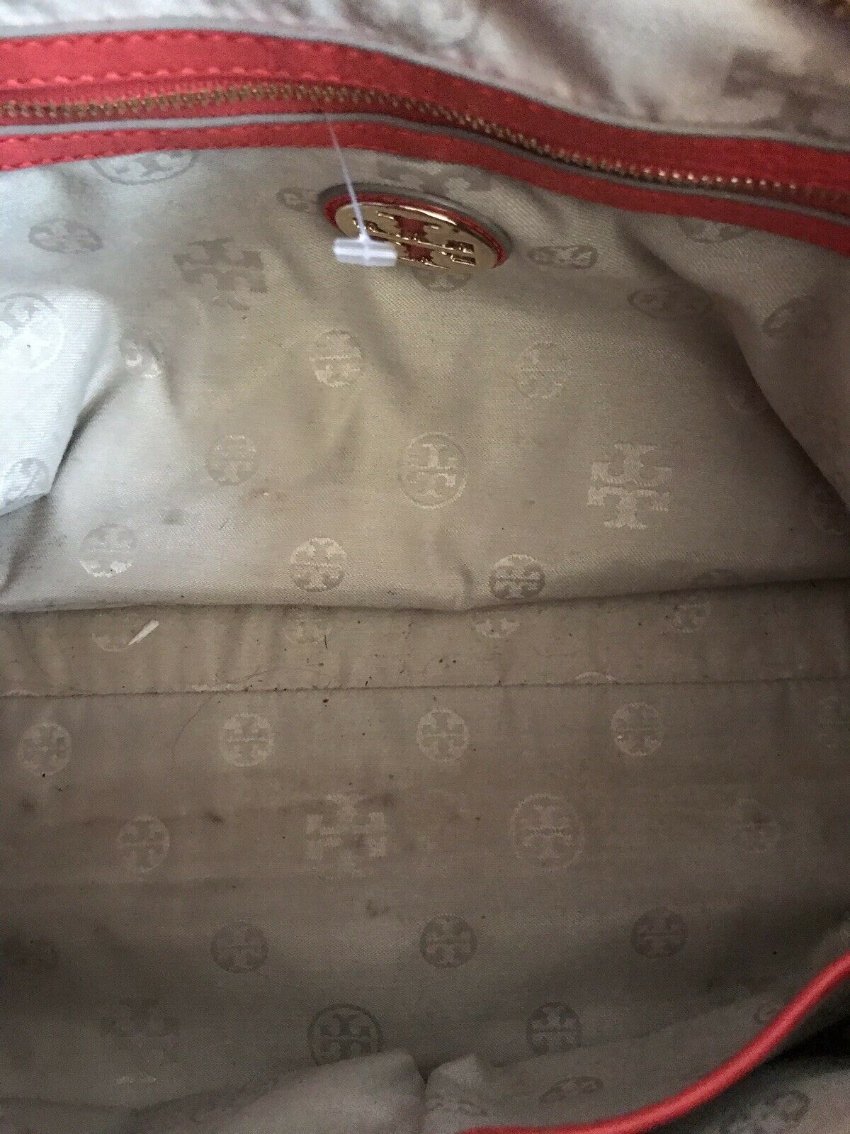 TORY BURCH Orange Leather Handbag W/ Crossbody Strap Msrp $490